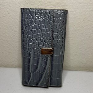 Mac & Jac Gray Crocodile Embossed Wallet